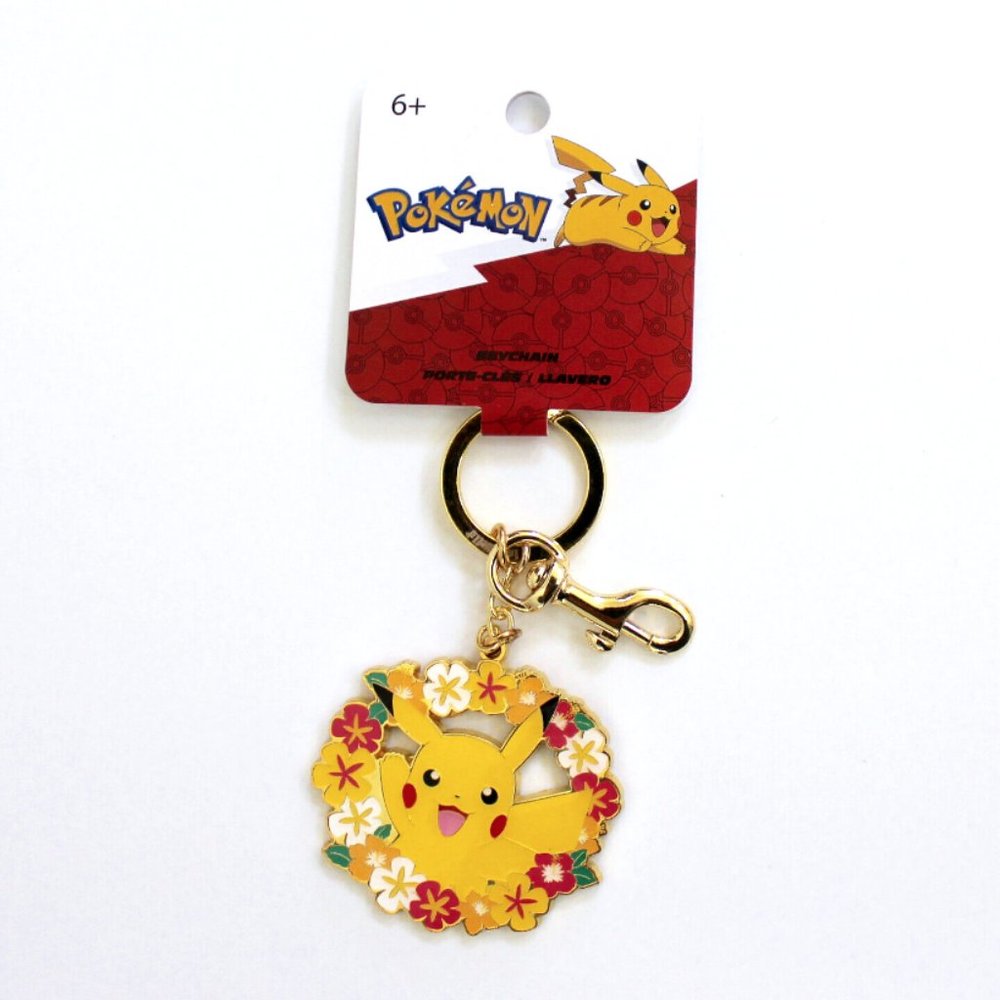 Loungefly Pokemon Pikachu Floral Frame Enamel Metal Keychain